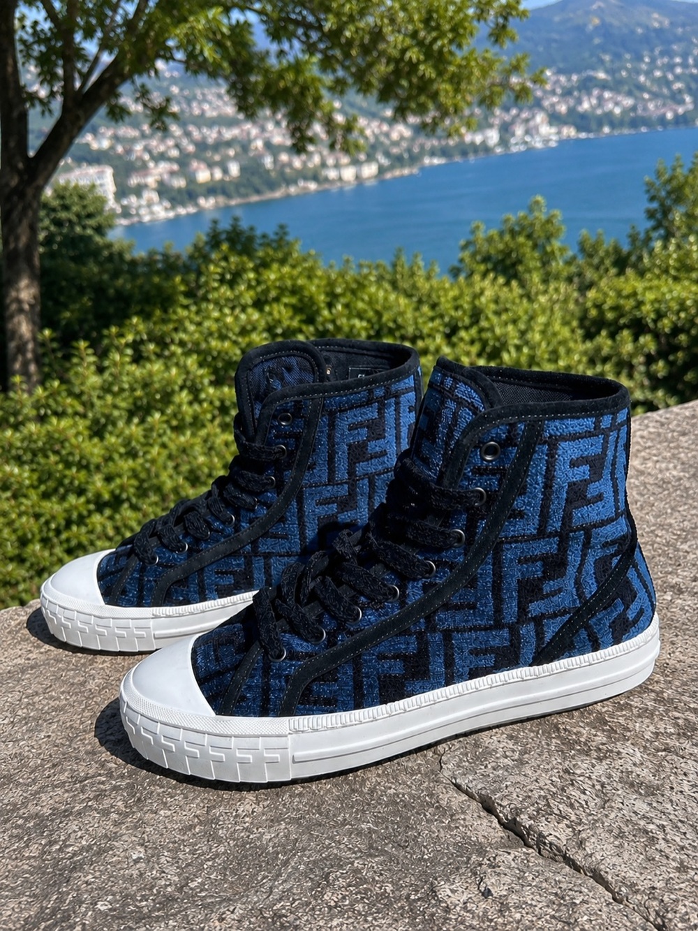 Fendi FF Jacquard Sneakers Sz 6.5 EU 36.5